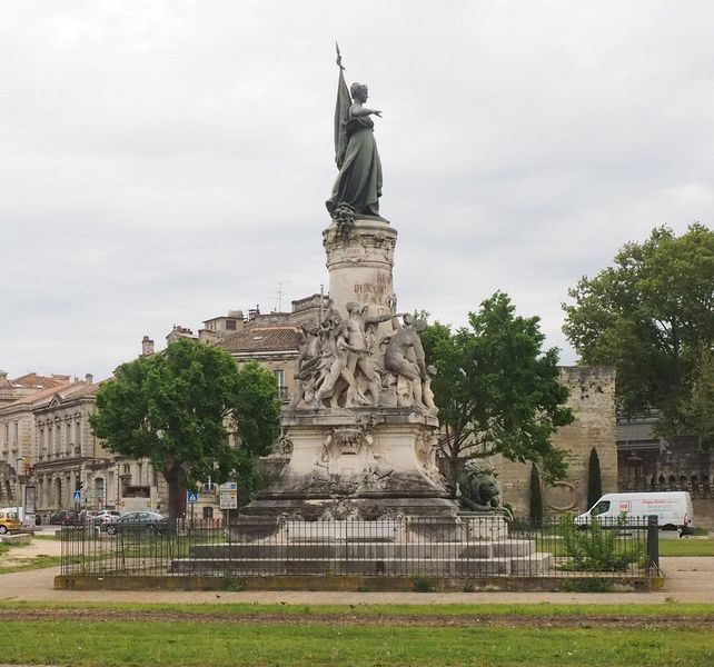 A statue commemorating Avignon becoming part of France in 1791